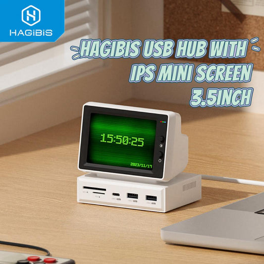 Hagibis USB hub with 3.5inch IPS mini screen